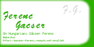 ferenc gacser business card