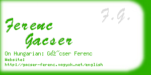 ferenc gacser business card